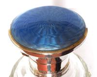 Silver Mounted Fluted Glass Scent Bottle with Blue Guilloche Enamel Cap (5 of 5) Silver Mounted Fluted Glass Scent Bottle with Blue Guilloche Enamel Cap (5 of 5)