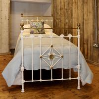 Antique White Decorative Brass & Iron Victorian Single Bedstead (2 of 7) Antique White Decorative Brass & Iron Victorian Single Bedstead (2 of 7)