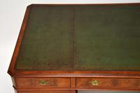 Large Antique Walnut Leather Top Pedestal Desk (12 of 12) Large Antique Walnut Leather Top Pedestal Desk (12 of 12)