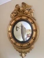 Fine Irish Regency Gold Giltwood Convex Mirror with Eagle Crest (6 of 6) Fine Irish Regency Gold Giltwood Convex Mirror with Eagle Crest (6 of 6)