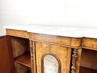 Victorian Inlaid Walnut Credenza with Marble Top (7 of 10) Victorian Inlaid Walnut Credenza with Marble Top (7 of 10)