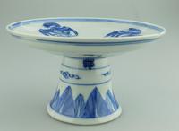 A Chinese Porcelain B&w Pedestal Tazza Comport Signed 19thc (4 of 6) A Chinese Porcelain B&w Pedestal Tazza Comport Signed 19thc (4 of 6)