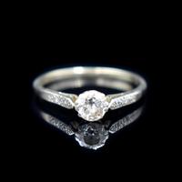 Art Deco 0.50ct Diamond Solitaire 18ct 18K Gold & Platinum Ring (6 of 9) Art Deco 0.50ct Diamond Solitaire 18ct 18K Gold & Platinum Ring (6 of 9)