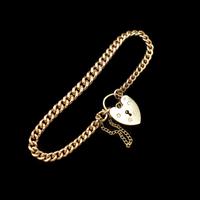 Vintage Heart Padlock Fancy Curb 9ct 9K Gold Bracelet 6" (2 of 11) Vintage Heart Padlock Fancy Curb 9ct 9K Gold Bracelet 6" (2 of 11)