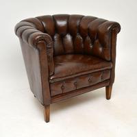 Pair of Antique Swedish Leather Chesterfield Armchairs (3 of 12) Pair of Antique Swedish Leather Chesterfield Armchairs (3 of 12)