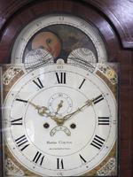 19th Century English Longcase Clock in Mahogany Painted Moon Roller Dial 8-Day Signed Martin Clayton (2 of 5) 19th Century English Longcase Clock in Mahogany Painted Moon Roller Dial 8-Day Signed Martin Clayton (2 of 5)