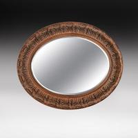 Large 19th Century Swedish Oval Carved Oak Mirror by A Lundmark (2 of 9) Large 19th Century Swedish Oval Carved Oak Mirror by A Lundmark (2 of 9)