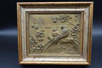 Early 20th Century Cold Cast Bronze Plaque of Two Lovebirds (2 of 5) Early 20th Century Cold Cast Bronze Plaque of Two Lovebirds (2 of 5)