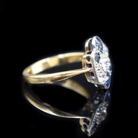 Antique Blue Sapphire and Old Cut Diamond Cluster 18ct 18K Yellow Gold and Platinum Ring (3 of 10) Antique Blue Sapphire and Old Cut Diamond Cluster 18ct 18K Yellow Gold and Platinum Ring (3 of 10)