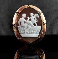 Antique Victorian Cameo Brooch, 9ct Gold, Cupid (2 of 10) Antique Victorian Cameo Brooch, 9ct Gold, Cupid (2 of 10)