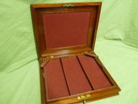 Flame Mahogany Jewel Box + Tray With Adjustable Storage c.1880 (9 of 13) Flame Mahogany Jewel Box + Tray With Adjustable Storage c.1880 (9 of 13)