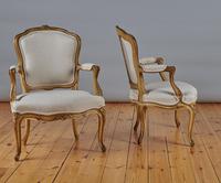 Pair Of French Louis XV Style Painted And Gilt Armchairs (8 of 8) Pair Of French Louis XV Style Painted And Gilt Armchairs (8 of 8)