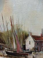 Large Oil on Canvas Dockside View Listed Artist Ira Englefield (3 of 12) Large Oil on Canvas Dockside View Listed Artist Ira Englefield (3 of 12)