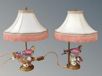 Beautiful Pair of French Porcelain Lamps