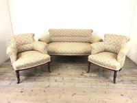 Victorian Three Piece Suite with Gold Floral Upholstery (14 of 26) Victorian Three Piece Suite with Gold Floral Upholstery (14 of 26)
