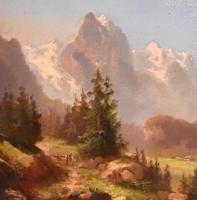 Swiss Alpine scene oil painting (8 of 8) Swiss Alpine scene oil painting (8 of 8)