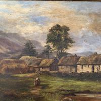 Antique large Scottish landscape oil painting of cottages in Trossachs signed Walter W Banner 1880 (6 of 11) Antique large Scottish landscape oil painting of cottages in Trossachs signed Walter W Banner 1880 (6 of 11)