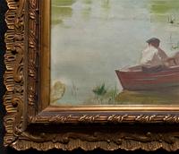 Original 1902 Antique French Riverscape Landscape Oil on Canvas Painting (11 of 13) Original 1902 Antique French Riverscape Landscape Oil on Canvas Painting (11 of 13)