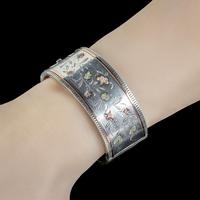 Antique Victorian Floral Cuff Bangle Silver Gold c.1890 (6 of 6) Antique Victorian Floral Cuff Bangle Silver Gold c.1890 (6 of 6)