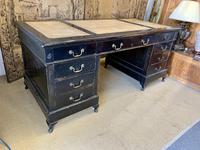 19th Century Ebonised Desk with Brass Swan Neck Handles (2 of 6) 19th Century Ebonised Desk with Brass Swan Neck Handles (2 of 6)