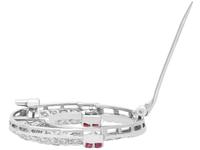 0.97ct Ruby & 2.23ct Diamond, 14ct White Gold Brooch - Art Deco c.1930 (6 of 9) 0.97ct Ruby & 2.23ct Diamond, 14ct White Gold Brooch - Art Deco c.1930 (6 of 9)