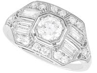 Antique Art Deco 1.53ct Diamond & 18k White Gold Dress Ring c.1920 (1 of 12)
