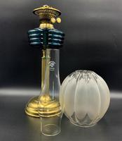 Lovely Tall 19thc Twin Burning Royal Blue Glass & Brass Table Oil Lamp (2 of 11) Lovely Tall 19thc Twin Burning Royal Blue Glass & Brass Table Oil Lamp (2 of 11)