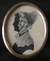 Late Georgian Portrait Silhouette Lady Lace Bonnet (3 of 4) Late Georgian Portrait Silhouette Lady Lace Bonnet (3 of 4)