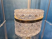 Antique Bohemian Cut to Clear Glass Crystal Box with Gilded Metal Mount (9 of 9) Antique Bohemian Cut to Clear Glass Crystal Box with Gilded Metal Mount (9 of 9)