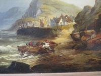 Large Marine Coastal Scene by W. Stone c.1880 (4 of 6) Large Marine Coastal Scene by W. Stone c.1880 (4 of 6)