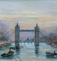 Superb Original 1921 View of Tower Bridge London Seascape Oil Painting (3 of 12) Superb Original 1921 View of Tower Bridge London Seascape Oil Painting (3 of 12)