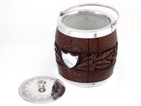 Victorian Oak and Silver Plated Barrel with a Carved Band of Oak Leaves and Acorns (3 of 4) Victorian Oak and Silver Plated Barrel with a Carved Band of Oak Leaves and Acorns (3 of 4)