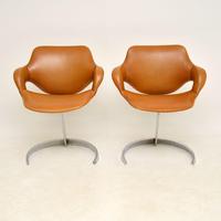 Pair of French Leather & Chrome Scimitar Chairs by Boris Tabacoff (2 of 10) Pair of French Leather & Chrome Scimitar Chairs by Boris Tabacoff (2 of 10)