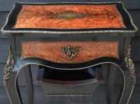 Fine Quality 19th Century French Ebonised & Amboyna Serpentine Sewing Table (6 of 21) Fine Quality 19th Century French Ebonised & Amboyna Serpentine Sewing Table (6 of 21)