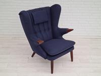 Danish design "Teddy bear" chair, 70s, wool, teak wood, reupholstered (12 of 16) Danish design "Teddy bear" chair, 70s, wool, teak wood, reupholstered (12 of 16)
