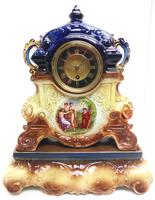 Antique 8-day Porcelain Mantel Clock Classical Blue & Earth Glazed French Mantle Clock (3 of 12) Antique 8-day Porcelain Mantel Clock Classical Blue & Earth Glazed French Mantle Clock (3 of 12)