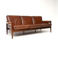 Vintage Danish Rosewood & Leather Sofa