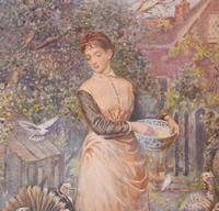 Superb Watercolour 'Feeding the Turkeys' by Robert Crozier (4 of 6) Superb Watercolour 'Feeding the Turkeys' by Robert Crozier (4 of 6)
