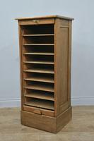 Oak tambour front filing chest of drawers (2 of 3) Oak tambour front filing chest of drawers (2 of 3)