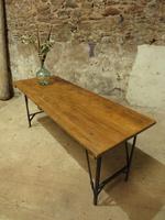 Industrial Vintage Folding Trestle Dining Table with Metal Legs & Reclaimed Top (13 of 17) Industrial Vintage Folding Trestle Dining Table with Metal Legs & Reclaimed Top (13 of 17)