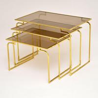 1970’s Vintage Italian Brass & Glass Nest of 3 Tables (6 of 10) 1970’s Vintage Italian Brass & Glass Nest of 3 Tables (6 of 10)