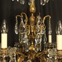 Italian Gilt Bronze & Crystal 6 Light Antique Chandelier (7 of 10) Italian Gilt Bronze & Crystal 6 Light Antique Chandelier (7 of 10)