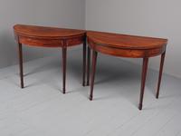 Matched Pair of George III Inlaid Mahogany Demi Lune Tables (2 of 19) Matched Pair of George III Inlaid Mahogany Demi Lune Tables (2 of 19)