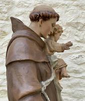 Exceptional Early 1900's Signed 39'' Carved Sculpture Statue St Anthony & Jesus (15 of 18) Exceptional Early 1900's Signed 39'' Carved Sculpture Statue St Anthony & Jesus (15 of 18)