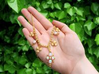 3.45ct Opal & 0.27ct Diamond, 22ct Yellow Gold Necklace - Antique c.1890 (2 of 9) 3.45ct Opal & 0.27ct Diamond, 22ct Yellow Gold Necklace - Antique c.1890 (2 of 9)