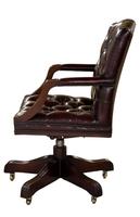 Leather Upholstered Mahogany Desk Chair (8 of 9) Leather Upholstered Mahogany Desk Chair (8 of 9)
