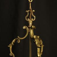 French Gilded Convex Triple Light Antique Hall Lantern (4 of 10) French Gilded Convex Triple Light Antique Hall Lantern (4 of 10)