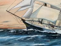 Awesome Tea Clipper Ship 'Hornet' Rough Seas Seascape Watercolour Painting c.1909 (6 of 12) Awesome Tea Clipper Ship 'Hornet' Rough Seas Seascape Watercolour Painting c.1909 (6 of 12)