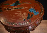 Chinese Pedestal Stand Table in Cinnabar Lacquer Chinoiserie (2 of 26) Chinese Pedestal Stand Table in Cinnabar Lacquer Chinoiserie (2 of 26)