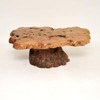 Vintage French Burr Walnut Tree Trunk Coffee Table (1 of 13)